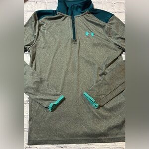 UNDER ARMOUR boys size large 1/4 zip long sleeve heat gear top